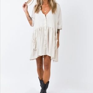 Princess Polly Sandy Mini Dress Neutral